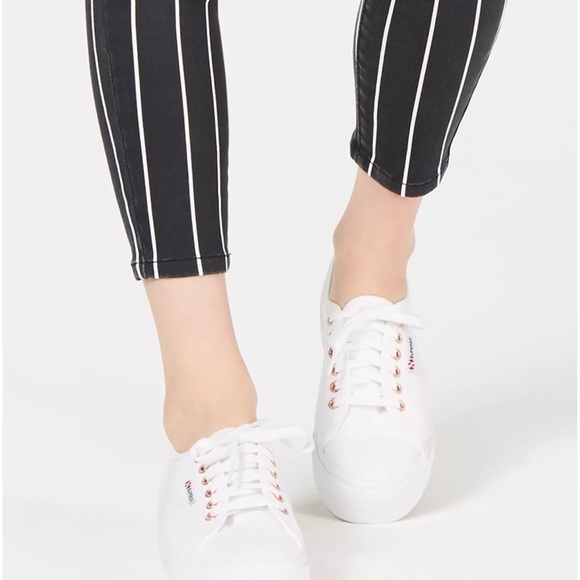 Tinseltown NWT High Rise Soft Stretch Skinny Jeans Blue & White Striped - Picture 4 of 11